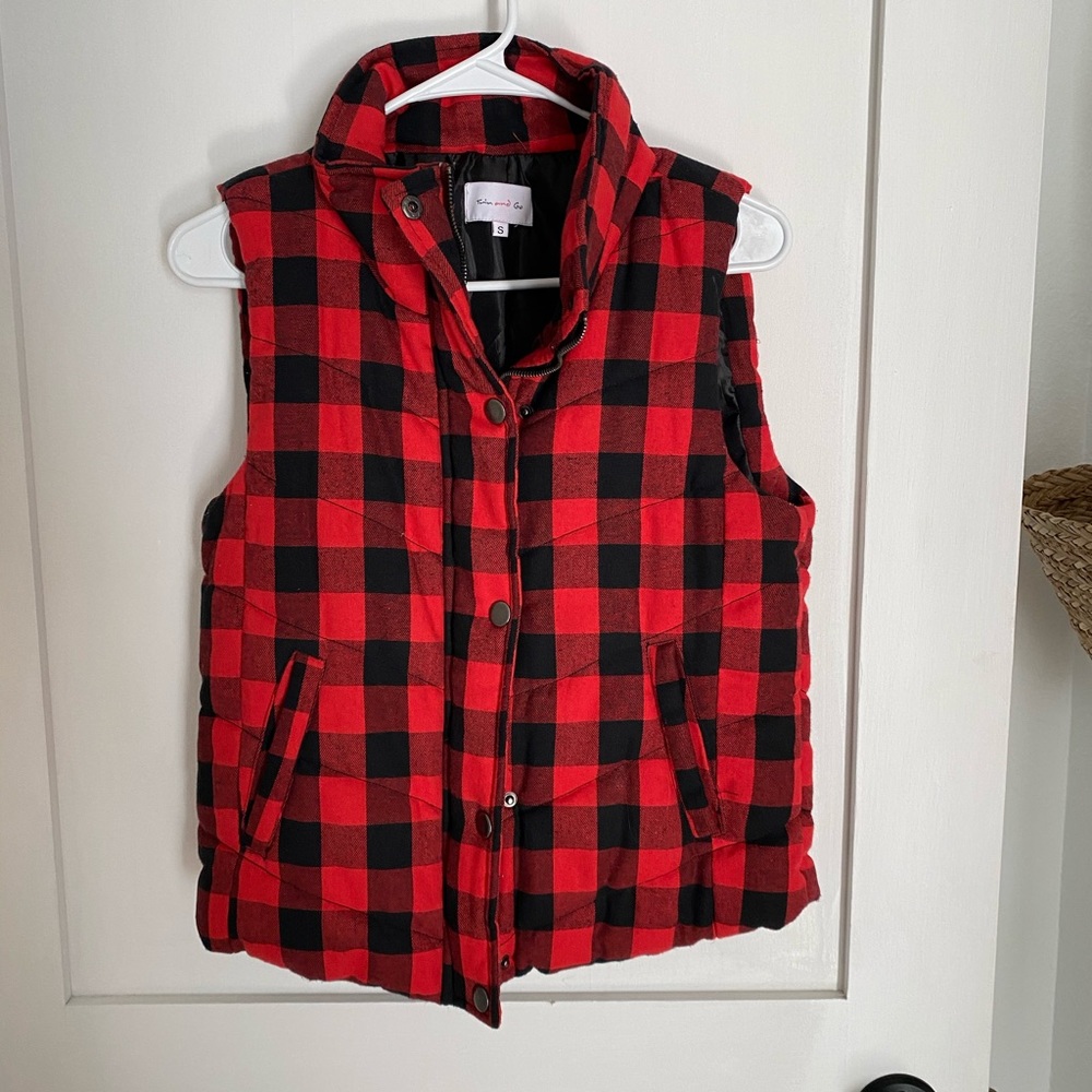 Buffalo check vest